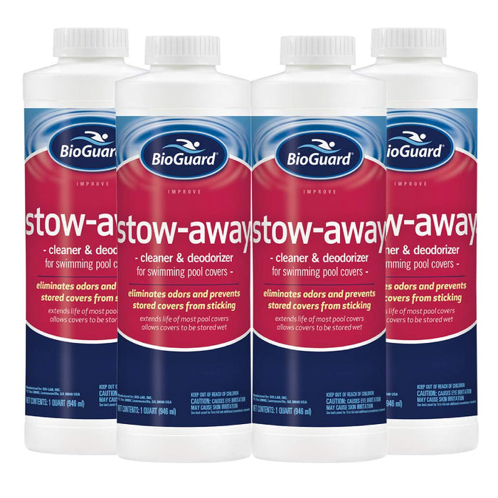 BioGuard Stow Away Cleaner & Deodorizer for Pool Cover, 1 Quart, 4 Pack