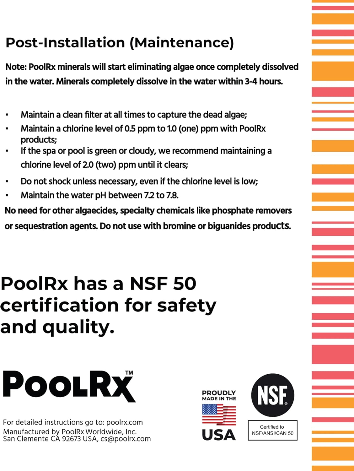PoolRx+ Orange/White (5K - 7.5K Gallons)