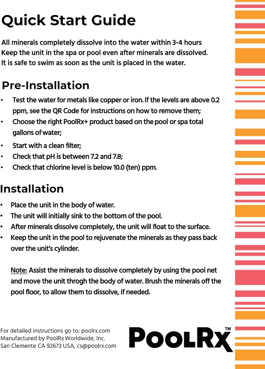 PoolRx+ Orange/White (5K - 7.5K Gallons)
