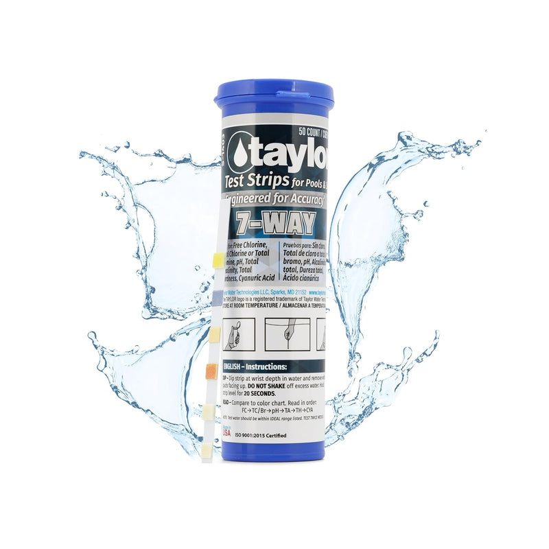 Taylor S-1403, 7-in-1 Pool and Spa Test Strips (50 Count)