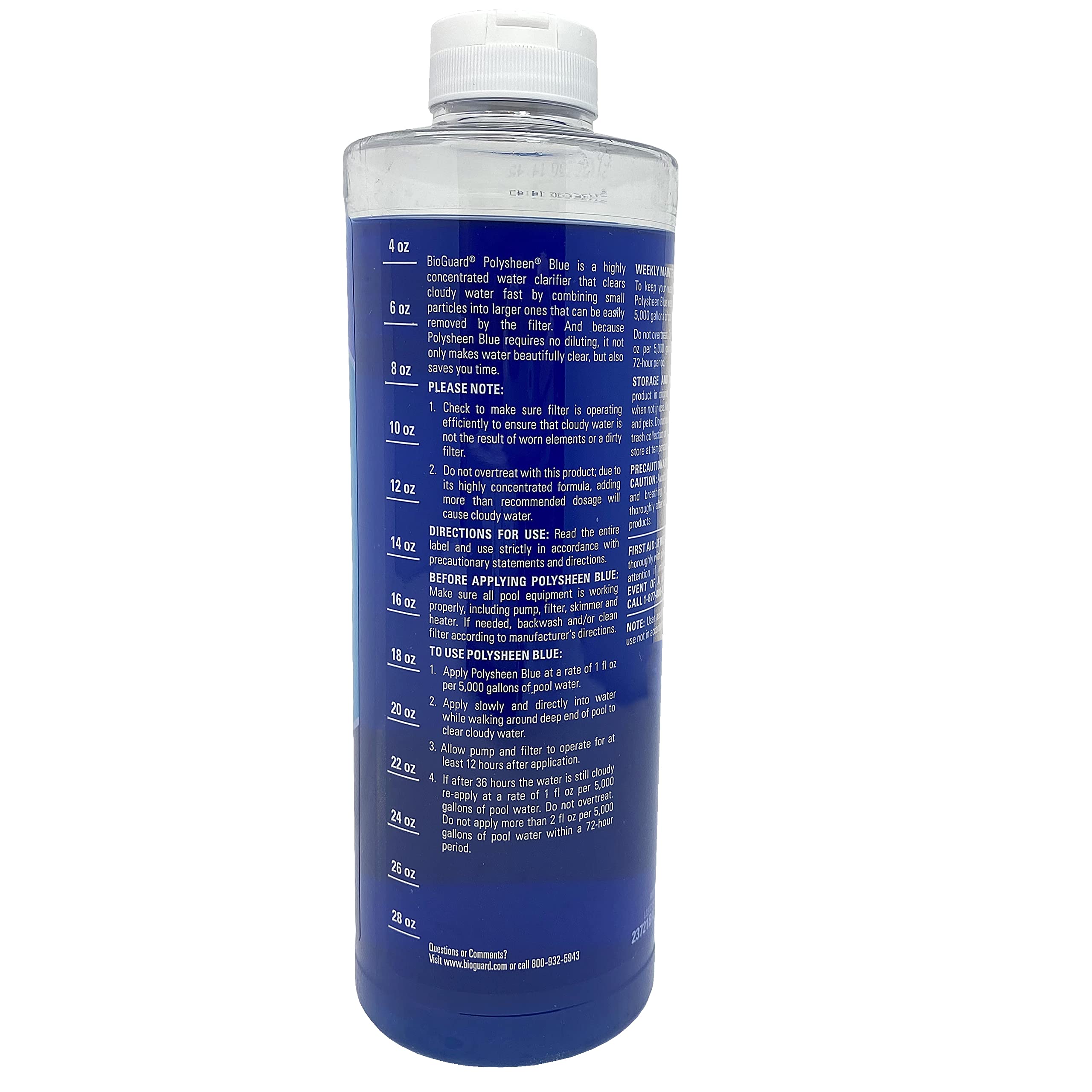 BioGuard Polysheen Blue Clarifier, 1 Quart, 2 Pack