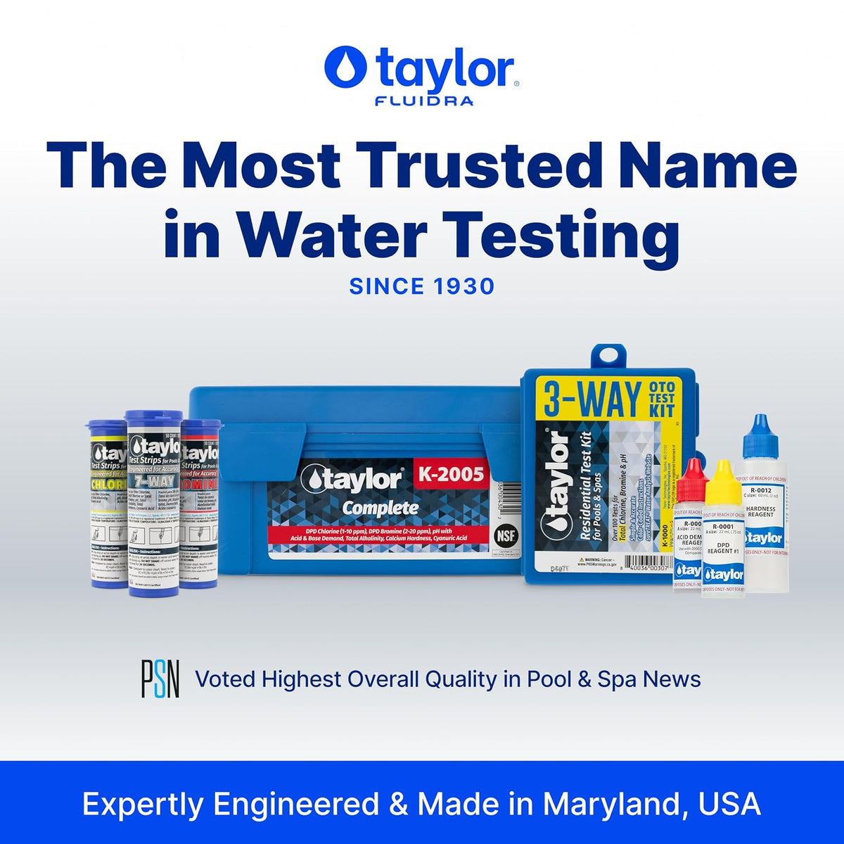 Taylor S-1403, 7-in-1 Pool and Spa Test Strips (50 Count)