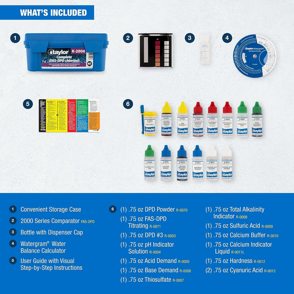 Taylor Technologies K-2006 FAS DPD Complete Pool Test Kit