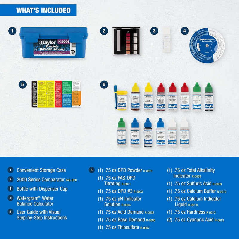 Taylor Technologies K-2006 FAS DPD Complete Pool Test Kit